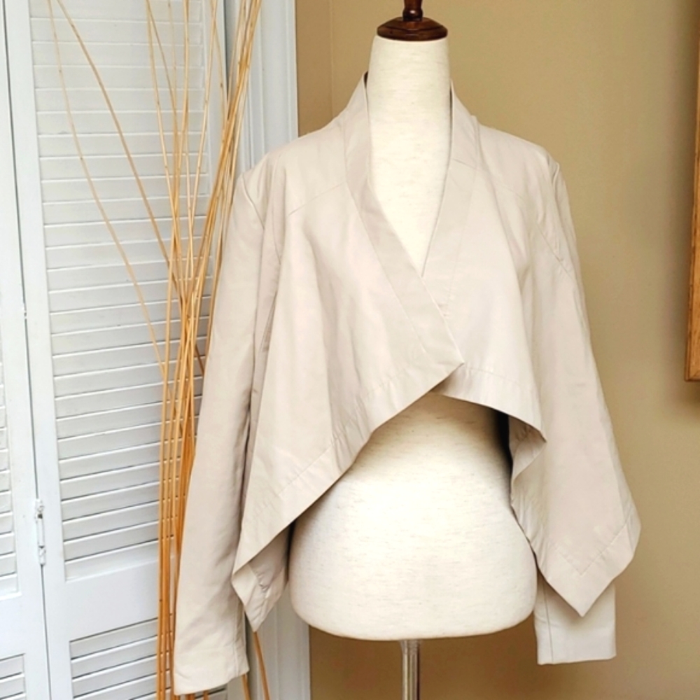 PJK Patterson J. Kinkaid Leather Open Front Jacket Size XS